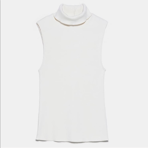 Zara ribbed sleeveless turtleneck sweater - Picture 2 of 4